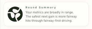 Round summary card with AI-generated explanation or recommendation